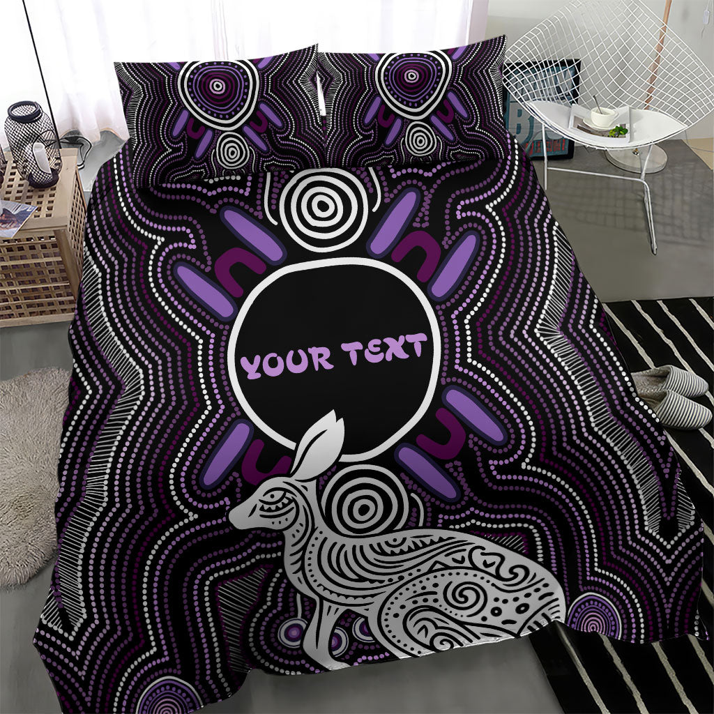 Personalised Aboriginal 50th Birthday Bedding Set Kangaroo Indigenous Dot Art Australian Culture