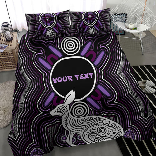 Personalised Aboriginal 50th Birthday Bedding Set Kangaroo Indigenous Dot Art Australian Culture