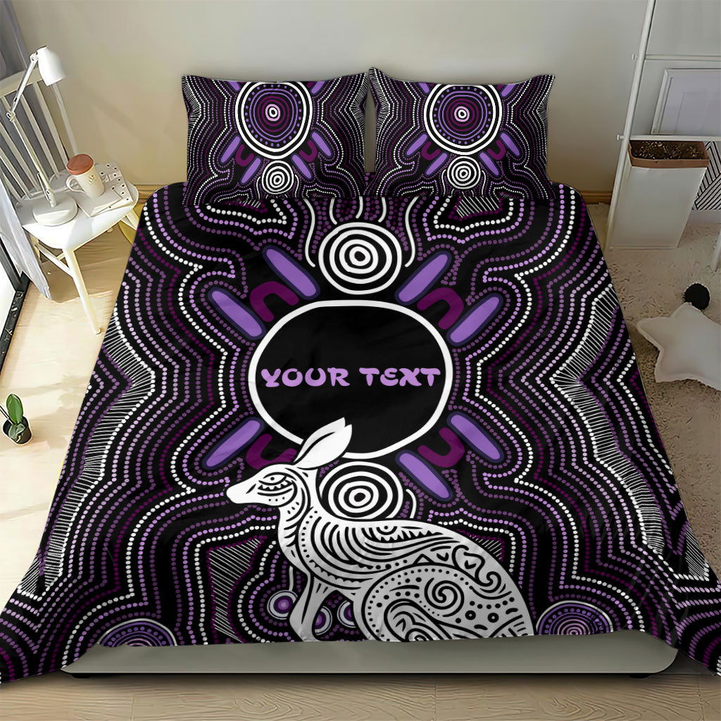 Personalised Aboriginal 50th Birthday Bedding Set Kangaroo Indigenous Dot Art Australian Culture