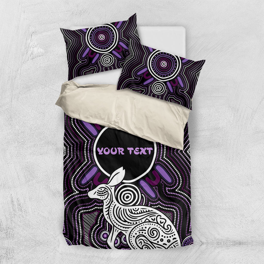 Personalised Aboriginal 50th Birthday Bedding Set Kangaroo Indigenous Dot Art Australian Culture