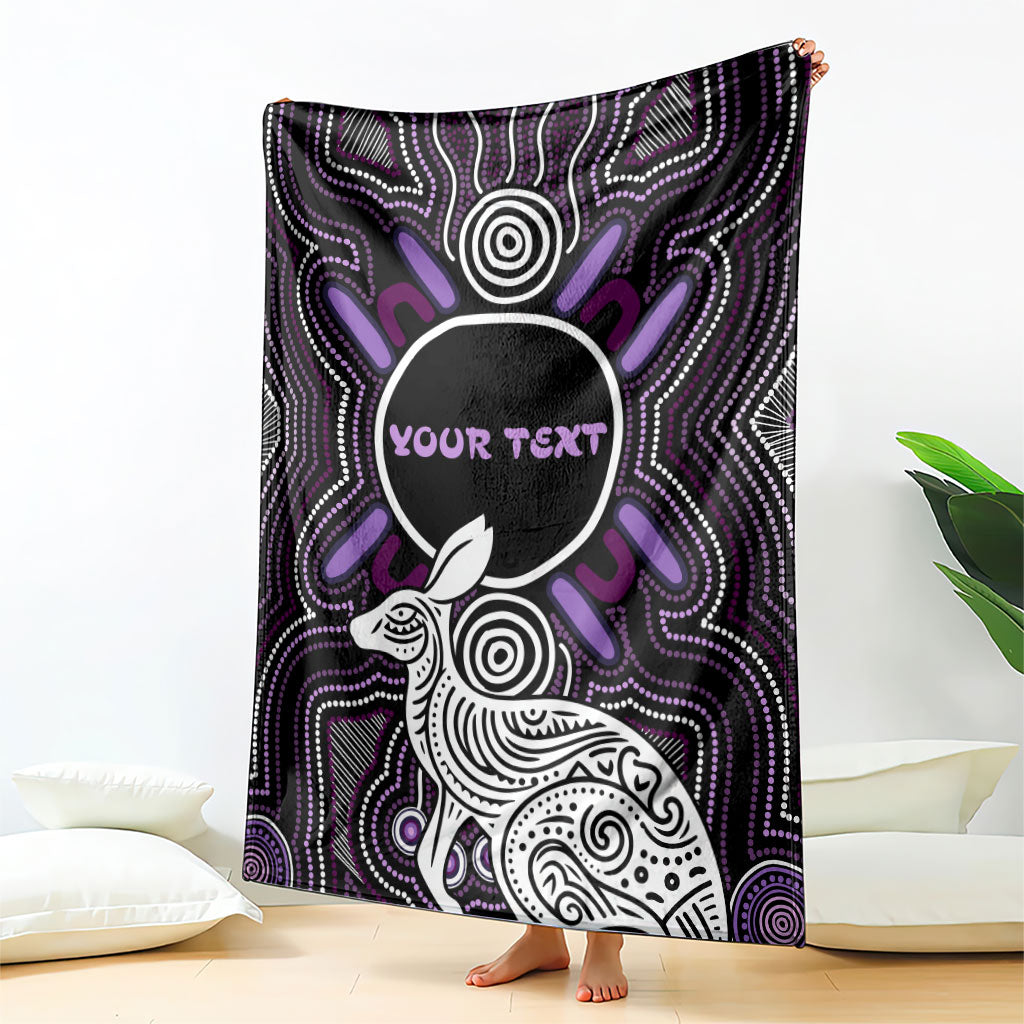 Personalised Aboriginal 50th Birthday Blanket Kangaroo Indigenous Dot Art Australian Culture