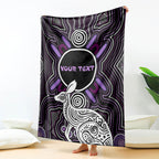 Personalised Aboriginal 50th Birthday Blanket Kangaroo Indigenous Dot Art Australian Culture