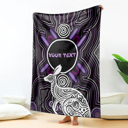 Personalised Aboriginal 50th Birthday Blanket Kangaroo Indigenous Dot Art Australian Culture