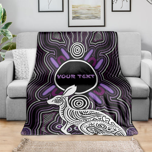 Personalised Aboriginal 50th Birthday Blanket Kangaroo Indigenous Dot Art Australian Culture