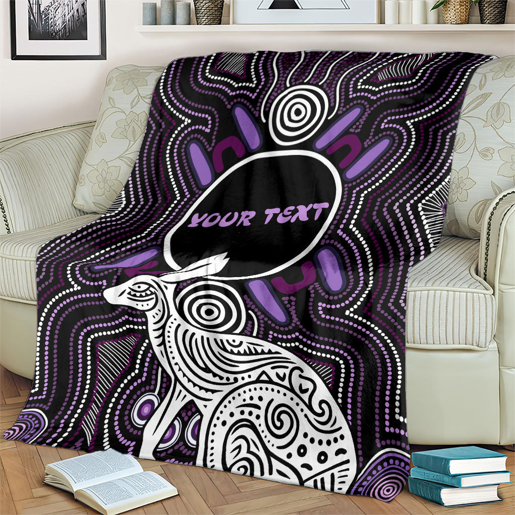 Personalised Aboriginal 50th Birthday Blanket Kangaroo Indigenous Dot Art Australian Culture