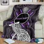 Personalised Aboriginal 50th Birthday Blanket Kangaroo Indigenous Dot Art Australian Culture