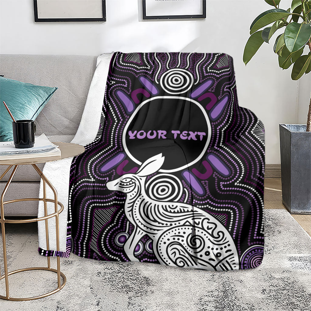Personalised Aboriginal 50th Birthday Blanket Kangaroo Indigenous Dot Art Australian Culture