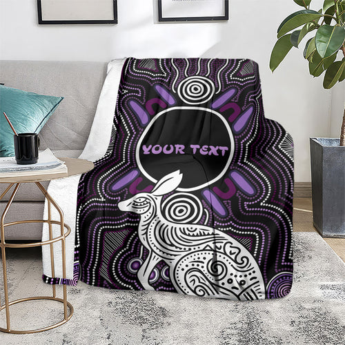 Personalised Aboriginal 50th Birthday Blanket Kangaroo Indigenous Dot Art Australian Culture