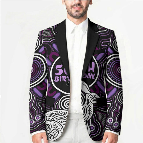 Personalised Aboriginal 50th Birthday Blazer Kangaroo Indigenous Dot Art Australian Culture