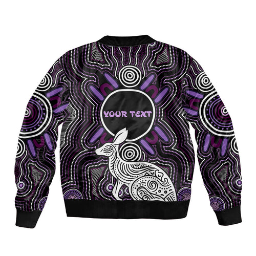 Personalised Aboriginal 50th Birthday Bomber Jacket Kangaroo Indigenous Dot Art Australian Culture