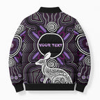 Personalised Aboriginal 50th Birthday Bomber Puffer Jacket Kangaroo Indigenous Dot Art Australian Culture