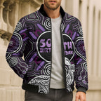 Personalised Aboriginal 50th Birthday Bomber Puffer Jacket Kangaroo Indigenous Dot Art Australian Culture