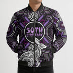 Personalised Aboriginal 50th Birthday Bomber Puffer Jacket Kangaroo Indigenous Dot Art Australian Culture