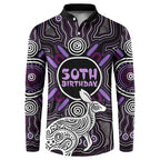 Personalised Aboriginal 50th Birthday Button Sweatshirt Kangaroo Indigenous Dot Art Australian Culture