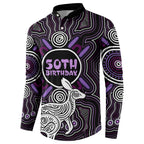 Personalised Aboriginal 50th Birthday Button Sweatshirt Kangaroo Indigenous Dot Art Australian Culture