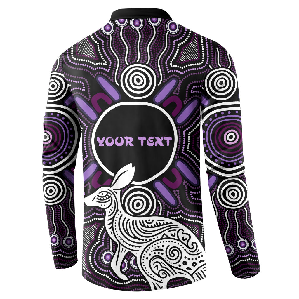 Personalised Aboriginal 50th Birthday Button Sweatshirt Kangaroo Indigenous Dot Art Australian Culture