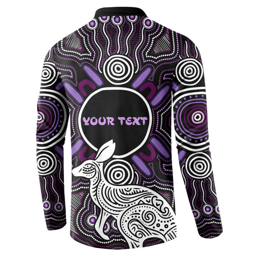 Personalised Aboriginal 50th Birthday Button Sweatshirt Kangaroo Indigenous Dot Art Australian Culture