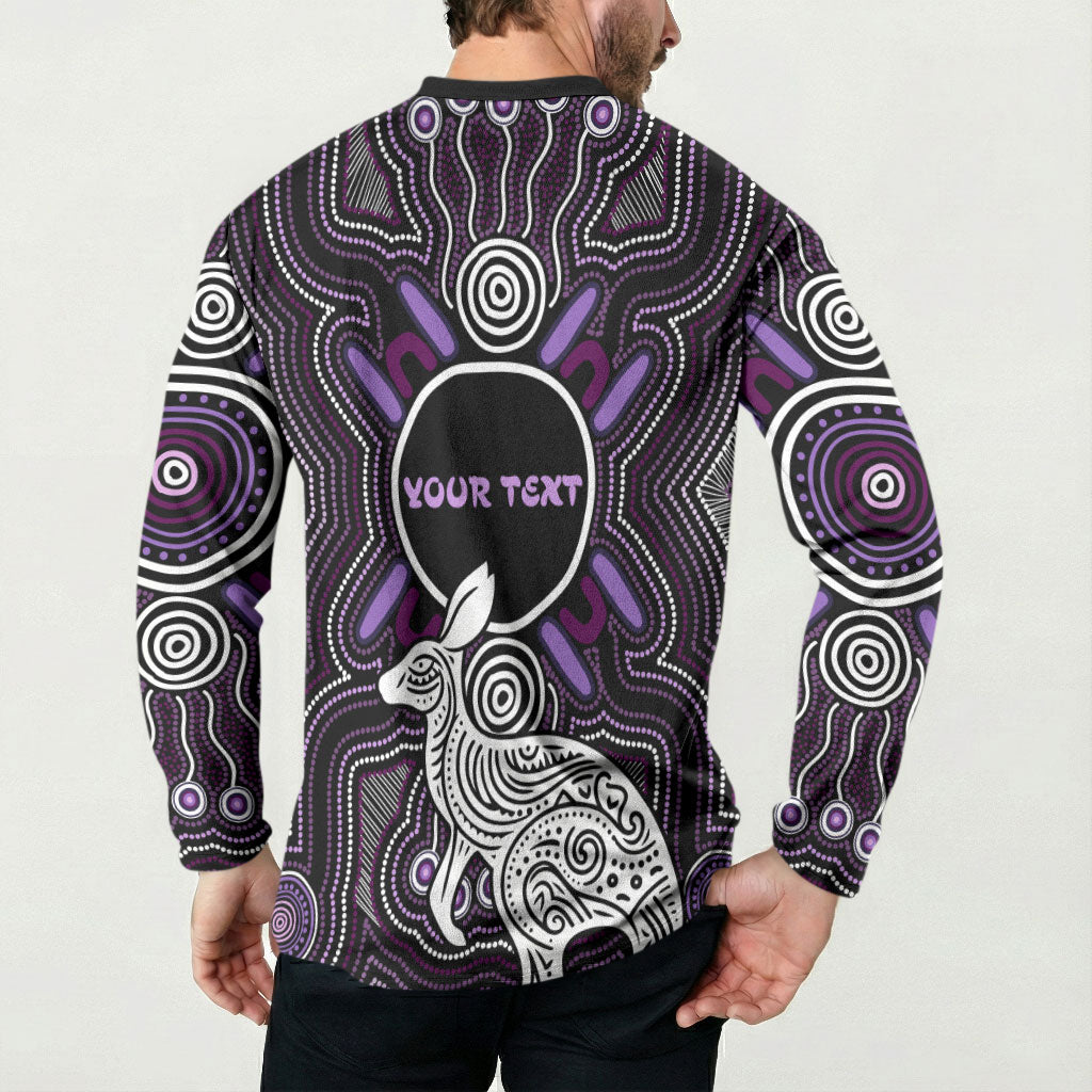 Personalised Aboriginal 50th Birthday Button Sweatshirt Kangaroo Indigenous Dot Art Australian Culture