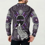 Personalised Aboriginal 50th Birthday Button Sweatshirt Kangaroo Indigenous Dot Art Australian Culture