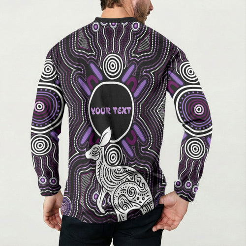 Personalised Aboriginal 50th Birthday Button Sweatshirt Kangaroo Indigenous Dot Art Australian Culture