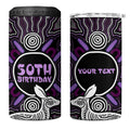 Personalised Aboriginal 50th Birthday 4 in 1 Can Cooler Tumbler Kangaroo Indigenous Dot Art Australian Culture