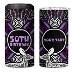 Personalised Aboriginal 50th Birthday 4 in 1 Can Cooler Tumbler Kangaroo Indigenous Dot Art Australian Culture