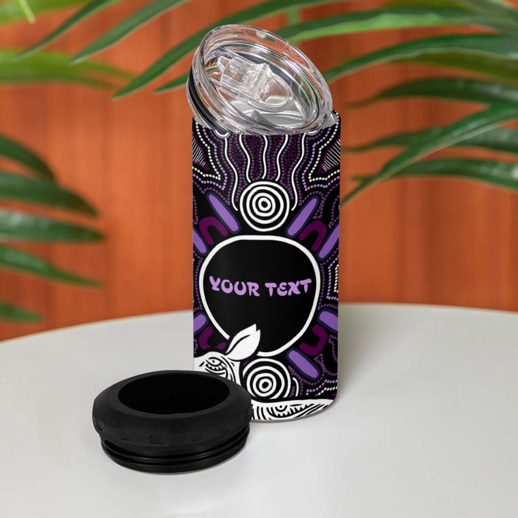 Personalised Aboriginal 50th Birthday 4 in 1 Can Cooler Tumbler Kangaroo Indigenous Dot Art Australian Culture