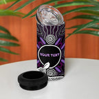 Personalised Aboriginal 50th Birthday 4 in 1 Can Cooler Tumbler Kangaroo Indigenous Dot Art Australian Culture