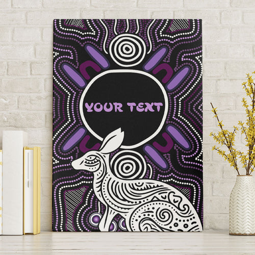 Personalised Aboriginal 50th Birthday Canvas Wall Art Kangaroo Indigenous Dot Art Australian Culture