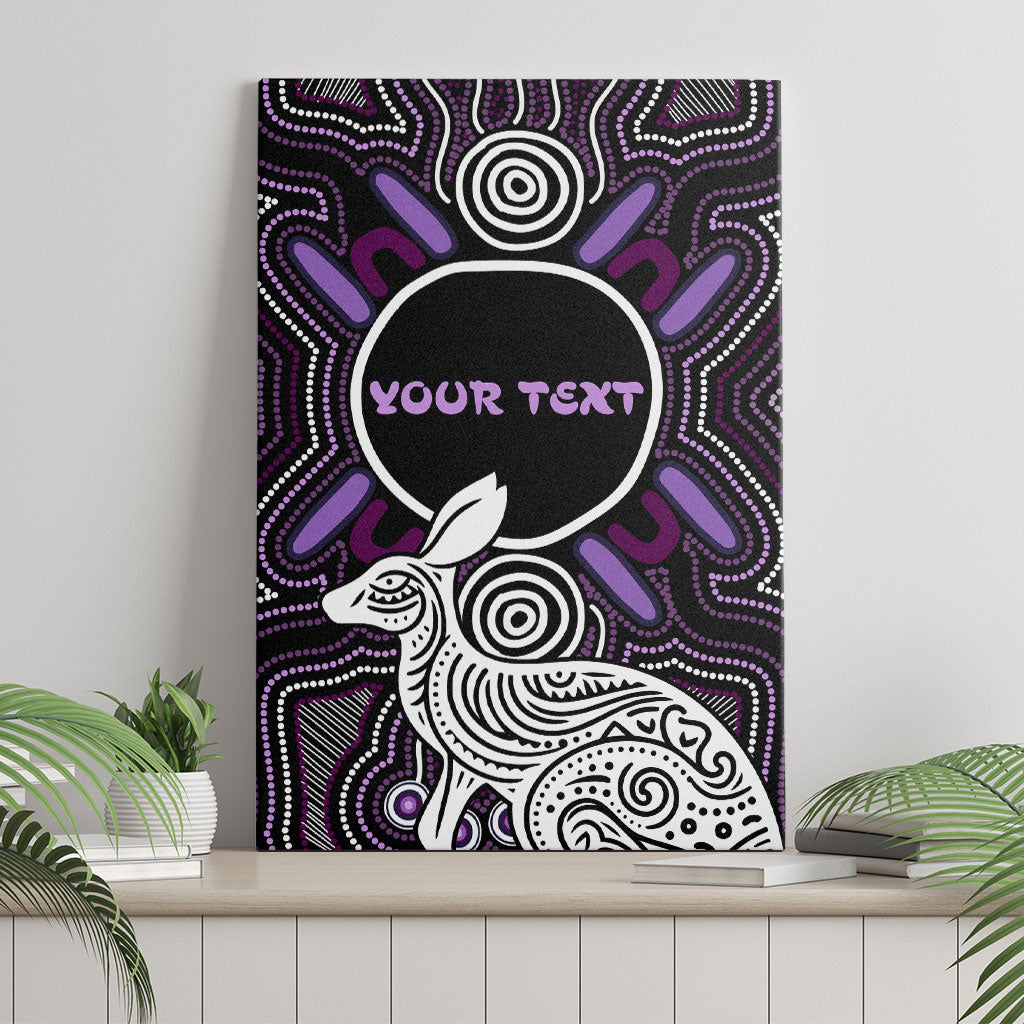 Personalised Aboriginal 50th Birthday Canvas Wall Art Kangaroo Indigenous Dot Art Australian Culture