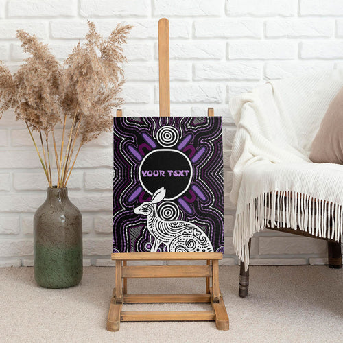 Personalised Aboriginal 50th Birthday Canvas Wall Art Kangaroo Indigenous Dot Art Australian Culture