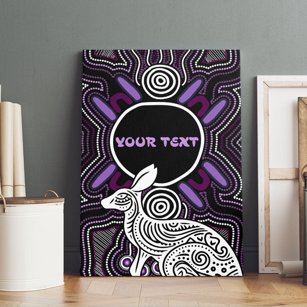 Personalised Aboriginal 50th Birthday Canvas Wall Art Kangaroo Indigenous Dot Art Australian Culture