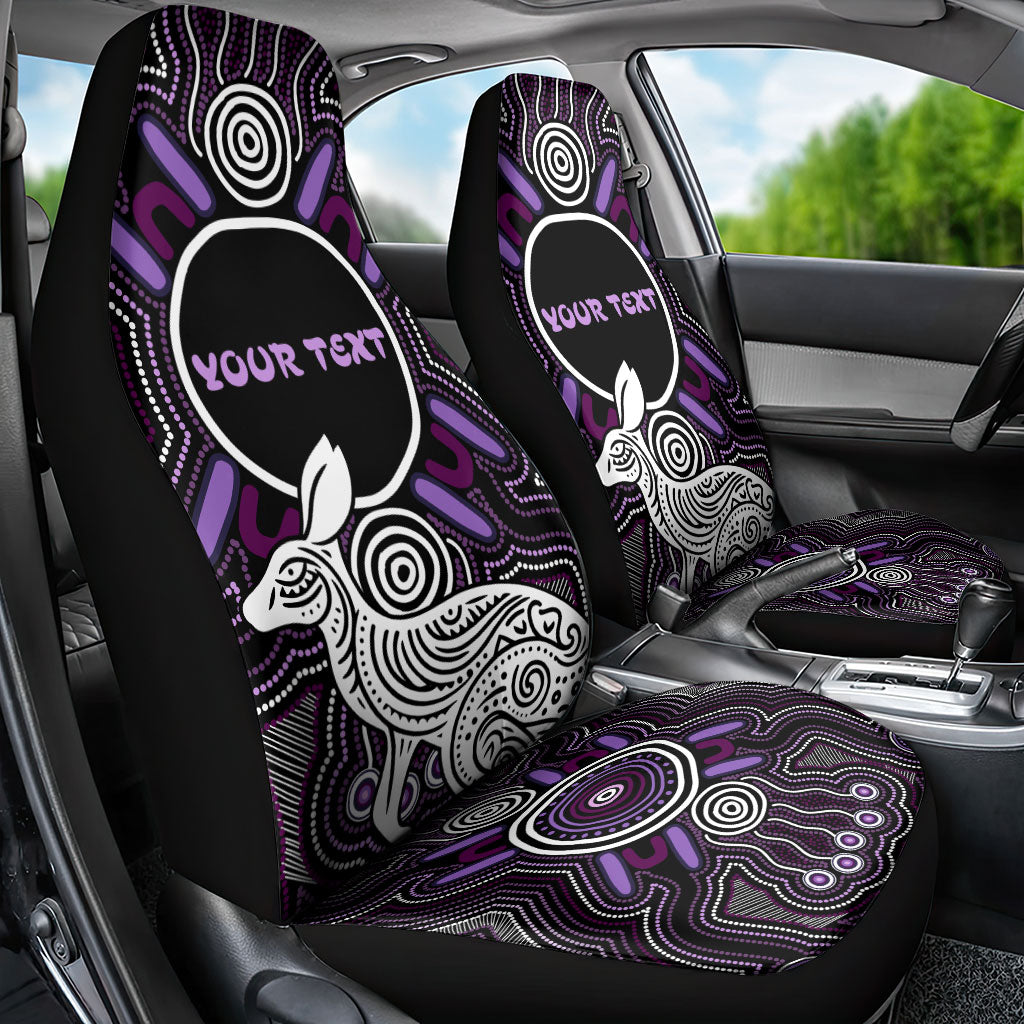 Personalised Aboriginal 50th Birthday Car Seat Cover Kangaroo Indigenous Dot Art Australian Culture