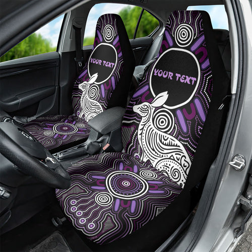 Personalised Aboriginal 50th Birthday Car Seat Cover Kangaroo Indigenous Dot Art Australian Culture