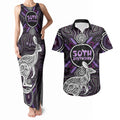 Personalised Aboriginal 50th Birthday Couples Matching Tank Maxi Dress and Hawaiian Shirt Kangaroo Indigenous Dot Art Australian Culture