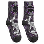 Personalised Aboriginal 50th Birthday Crew Socks Kangaroo Indigenous Dot Art Australian Culture