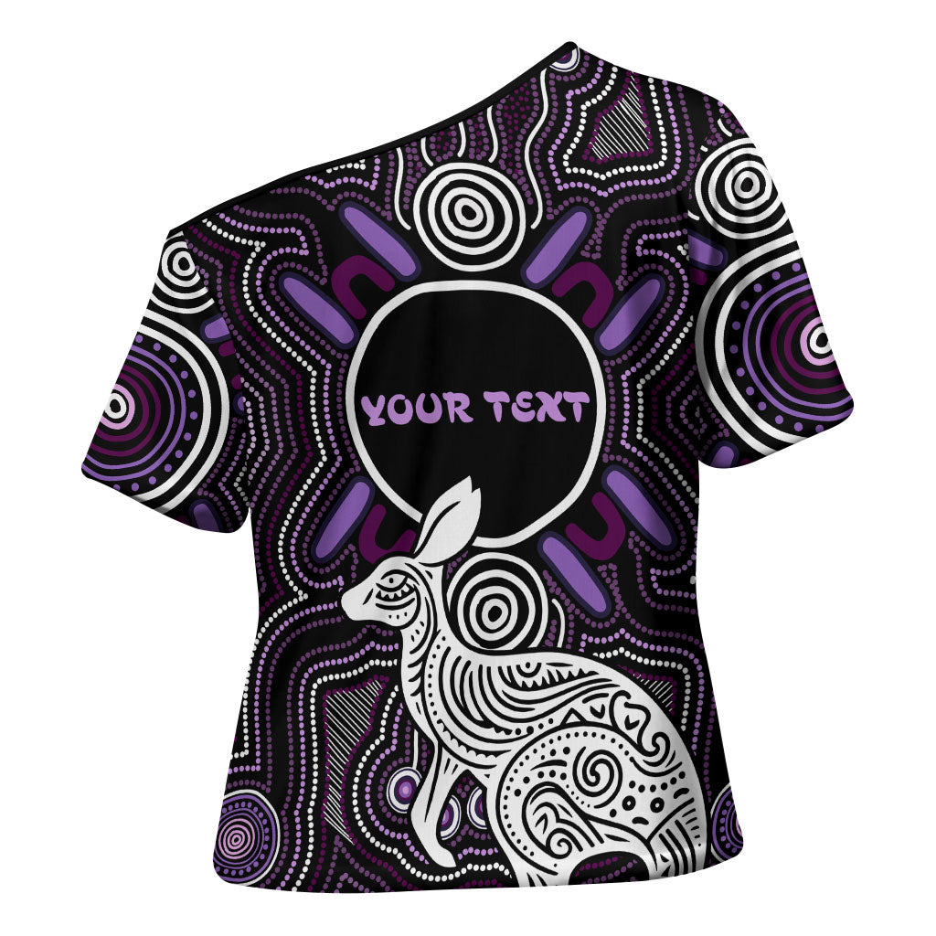 Personalised Aboriginal 50th Birthday Cross Shoulder Shirt Kangaroo Indigenous Dot Art Australian Culture