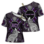Personalised Aboriginal 50th Birthday Cross Shoulder Shirt Kangaroo Indigenous Dot Art Australian Culture