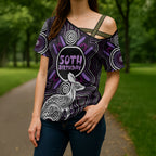 Personalised Aboriginal 50th Birthday Cross Shoulder Shirt Kangaroo Indigenous Dot Art Australian Culture