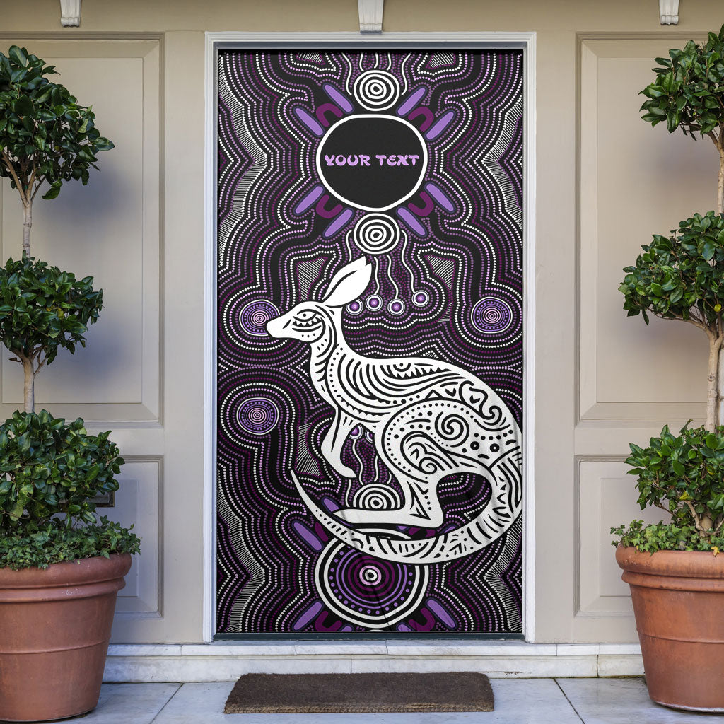 Personalised Aboriginal 50th Birthday Door Cover Kangaroo Indigenous Dot Art Australian Culture