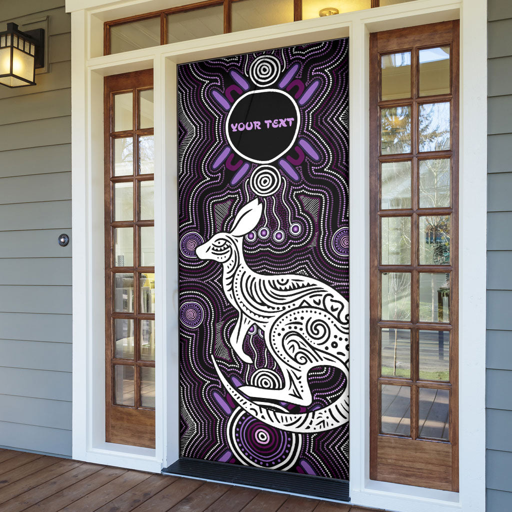 Personalised Aboriginal 50th Birthday Door Cover Kangaroo Indigenous Dot Art Australian Culture