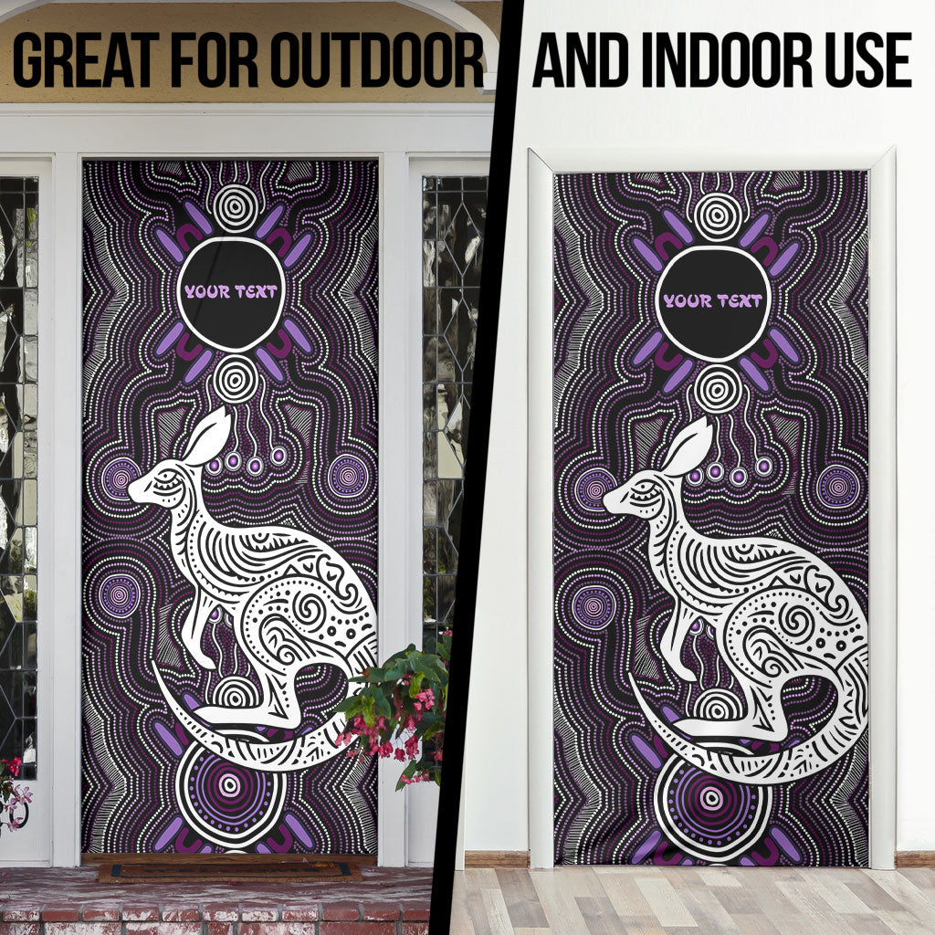 Personalised Aboriginal 50th Birthday Door Cover Kangaroo Indigenous Dot Art Australian Culture