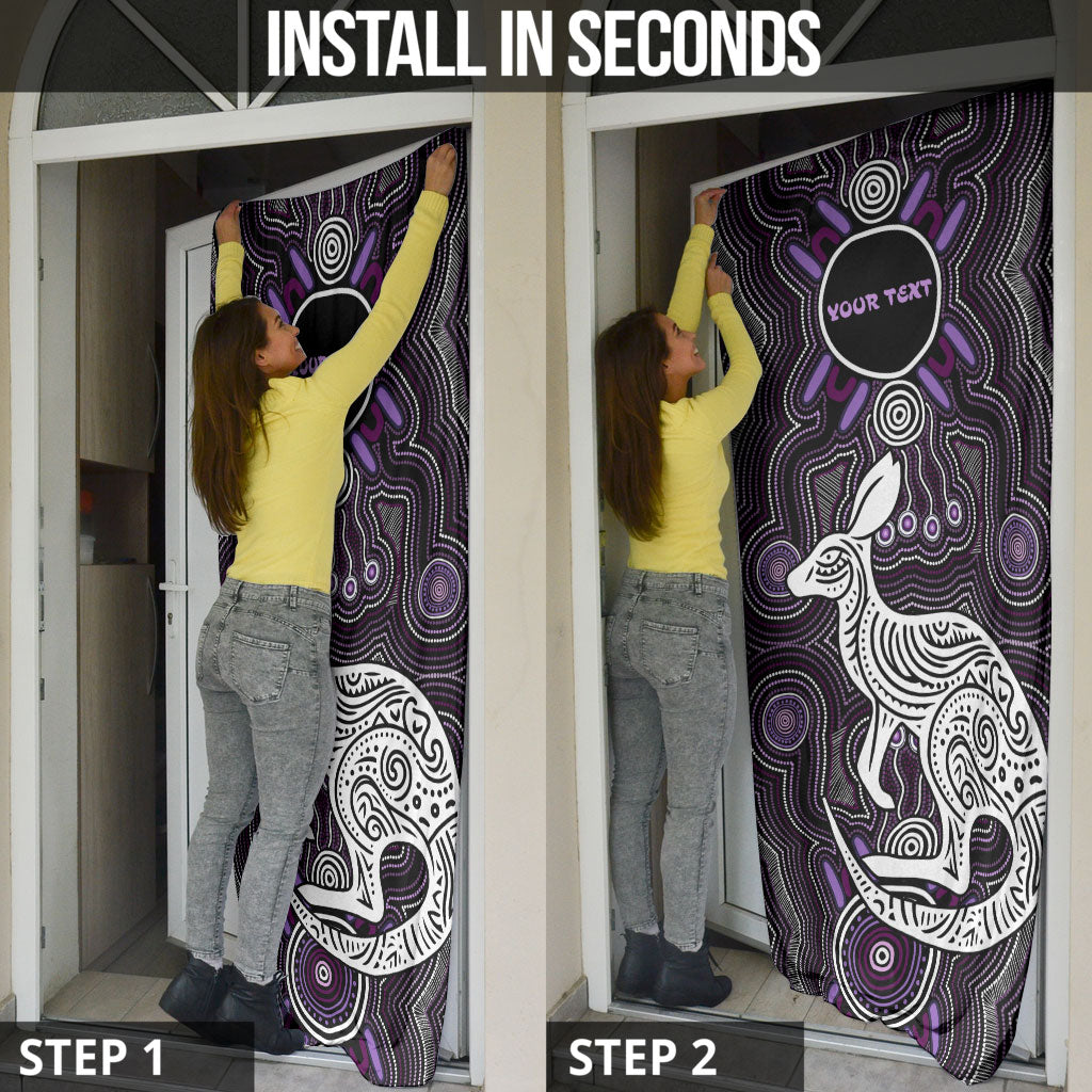 Personalised Aboriginal 50th Birthday Door Cover Kangaroo Indigenous Dot Art Australian Culture
