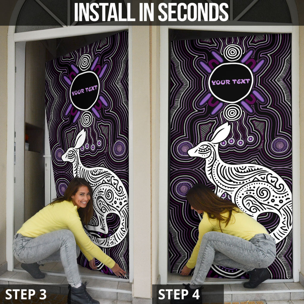 Personalised Aboriginal 50th Birthday Door Cover Kangaroo Indigenous Dot Art Australian Culture