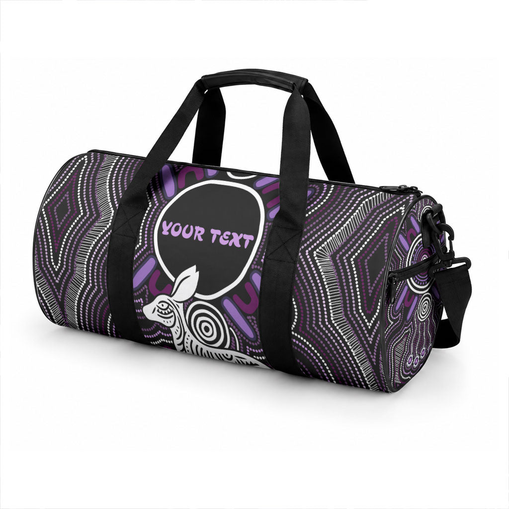 Personalised Aboriginal 50th Birthday Duffle Bag Kangaroo Indigenous Dot Art Australian Culture