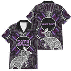 Personalised Aboriginal 50th Birthday Family Matching Off Shoulder Short Dress and Hawaiian Shirt Kangaroo Indigenous Dot Art Australian Culture