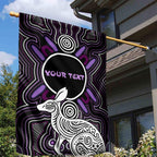 Personalised Aboriginal 50th Birthday Garden Flag Kangaroo Indigenous Dot Art Australian Culture