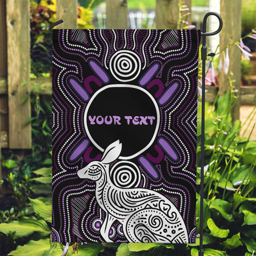 Personalised Aboriginal 50th Birthday Garden Flag Kangaroo Indigenous Dot Art Australian Culture