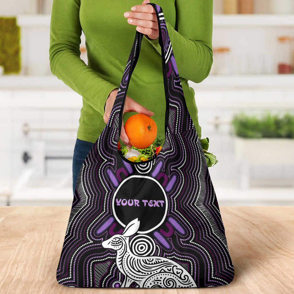 Personalised Aboriginal 50th Birthday Grocery Bag Kangaroo Indigenous Dot Art Australian Culture