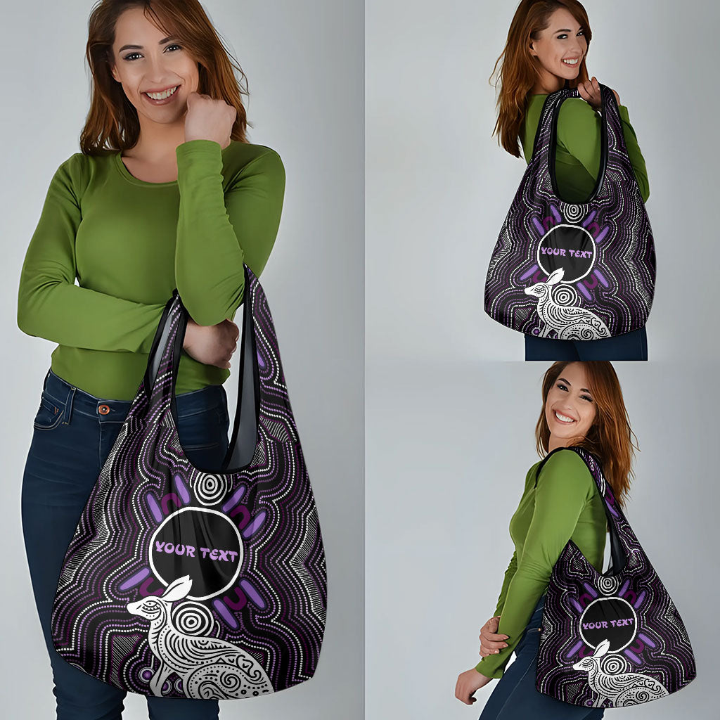 Personalised Aboriginal 50th Birthday Grocery Bag Kangaroo Indigenous Dot Art Australian Culture